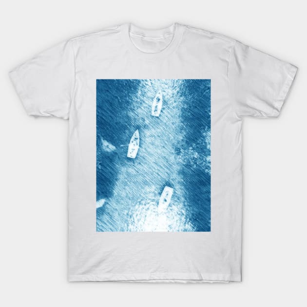 Canoeing journey in cyan T-Shirt by Banyu_Urip